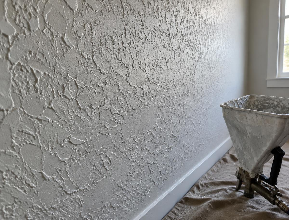 Illustrative knockdown wall texture with a texture hopper